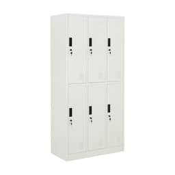 Furinbox ตู้เหล็กล็อกเกอร์ 6 ช่อง รุ่นโซลิด - สีขาว