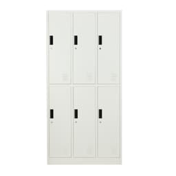 Furinbox ตู้เหล็กล็อกเกอร์ 6 ช่อง รุ่นโซลิด - สีขาว