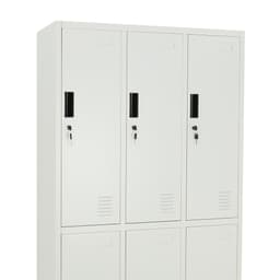 Furinbox ตู้เหล็กล็อกเกอร์ 6 ช่อง รุ่นโซลิด - สีขาว