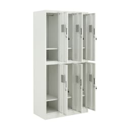 Furinbox ตู้เหล็กล็อกเกอร์ 6 ช่อง รุ่นโซลิด - สีขาว
