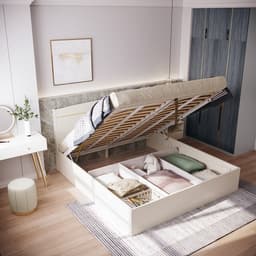เตียงนอน พร้อมที่เก็บของ ลินซี่ รุ่นไดอาน่า 5 ฟุต- สีขาว