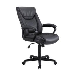 เก้าอี้สำนักงาน PVC รุ่นการอน - สีดำ