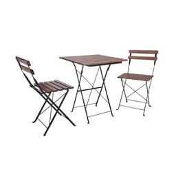 ชุดโต๊ะอาหารสนาม รุ่นเซ็คโต้ (โต๊ะ1 + เก้าอี้2) - สีไม้น้ำตาลกลาง
