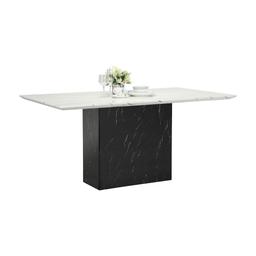 โต๊ะอาหารหินอ่อน รุ่นลาโมด้า ขนาด 160 ซม. - สีขาว/ดำ
