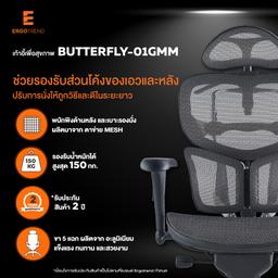 เก้าอี้เพื่อสุขภาพ เออร์โกเทรน รุ่น Butterfly-01GMM - สีเทา