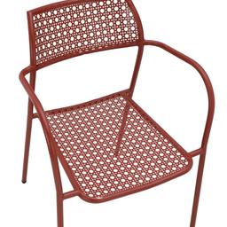เก้าอี้สนามมีแขน รุ่นลอมบอก - สีแดง