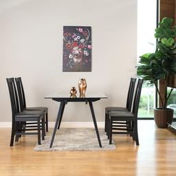 โต๊ะอาหาร รุ่นกลาสเซีย ขนาด 140 x 80 ซม. - สีดำ