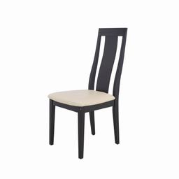 เก้าอี้ทานอาหาร PVC รุ่นเพิร์ล - สีครีม/แบล็ค วอลนัท