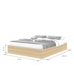 เตียง + หัวเตียงไม้ B รุ่น เอ็กซ์ตรีม ขนาด 5 ฟุต - สีไวท์ โอ๊ค