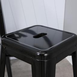 เก้าอี้บาร์สตูลเหล็ก รุ่นโฮบาท - สีดำ