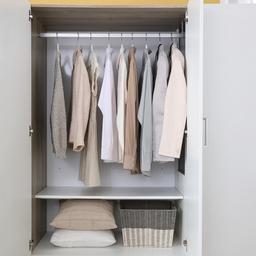 ตู้เสื้อผ้า 3 บานพร้อมลิ้นชัก รุ่นวาซ - สีธรรมชาติ/ขาว