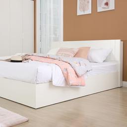 ชุดห้องนอน รุ่นเมโลเดียน+วาว่า ขนาด 6 ฟุต (เตียงนอน, ตู้บานสไลด์, โต๊ะแป้งพร้อมสตูล) - สีขาว