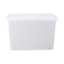 กล่องล้อเลื่อน รุ่นเลย์ลา ความจุ 75 ลิตร - สีใสโปร่ง/ขาว