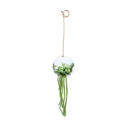 ดอกไม้ประดิษฐ์ผ้าแบบแขวน รุ่นริง เฟิร์น - สีเขียว