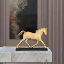 รูปปั้นม้า รุ่นฟาร์ชาน่า ขนาด 13 นิ้ว - สีทอง/ดำ