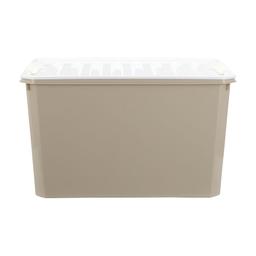 กล่องเก็บของพร้อมฝา รุ่นแฟมิลิ ขนาด 70.5 ลิตร - สีเบจ/ขาว