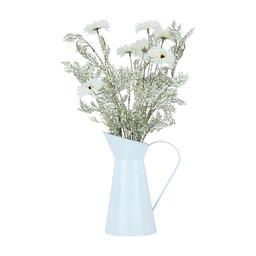 ดอกไม้แห้งในแจกันเหล็ก รุ่นฟิโอน่า - สีขาว