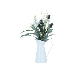 ดอกไม้ในแจกันเหล็ก รุ่นฮาร์โมนี่ - สีขาว/น้ำเงิน