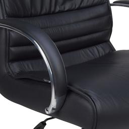 เก้าอี้สำนักงานหนังพนักพิงสูง รุ่นคอนเกรซ - สีดำ