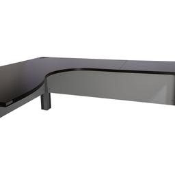โต๊ะ+โต๊ะข้าง รุ่นโมทีฟ โปร ด้านขวา ขนาด 160 x 180 ซม. - สีแบล็ค วอลนัท