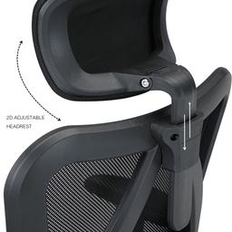 เก้าอี้สำนักงานพนักพิงสูง รุ่น AMORE - สีดำ