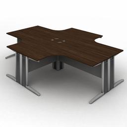 โต๊ะทำงาน 4 ที่นั่ง รุ่นโมทีฟ โปร ขนาด 320 x 240 ซม. - สีแบล็ค วอลนัท