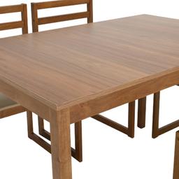 furinbox โต๊ะทานอาหาร รุ่นฟิน (โต๊ะ 1+เก้าอี้ 4) - สีไม้น้ำตาลกลาง