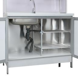 Furinbox ชุดครัวพร้อมซิงค์ล้างจาน รุ่นเลโน่ ขนาด 100 ซม. - สีอะลูมิเนียม