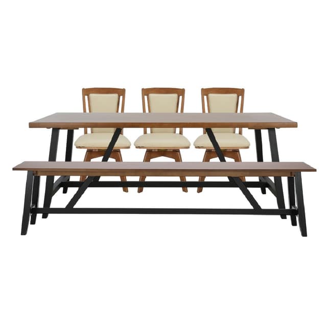 ชุดโต๊ะอาหาร รุ่นมาการิต้า+คอมฟรี่+ม้านั่ง ขนาด 200 ซม. (5 ที่นั่ง) ราคาพิเศษ!