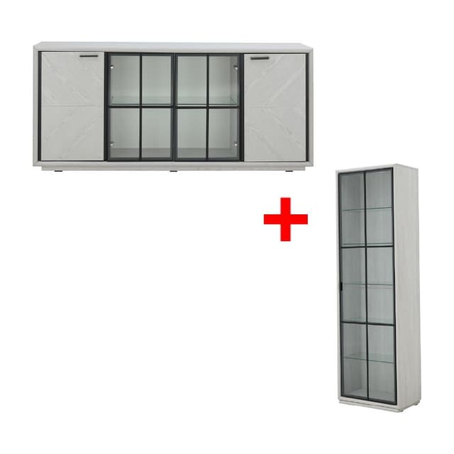 ซื้อตู้ไซด์บอร์ด รุ่นชาโตว์ ขนาด 180 ซม. พร้อมตู้โชว์ รุ่นชาโตว์ ขนาด 67 ซม. 2 ชิ้น ราคาพิเศษ!