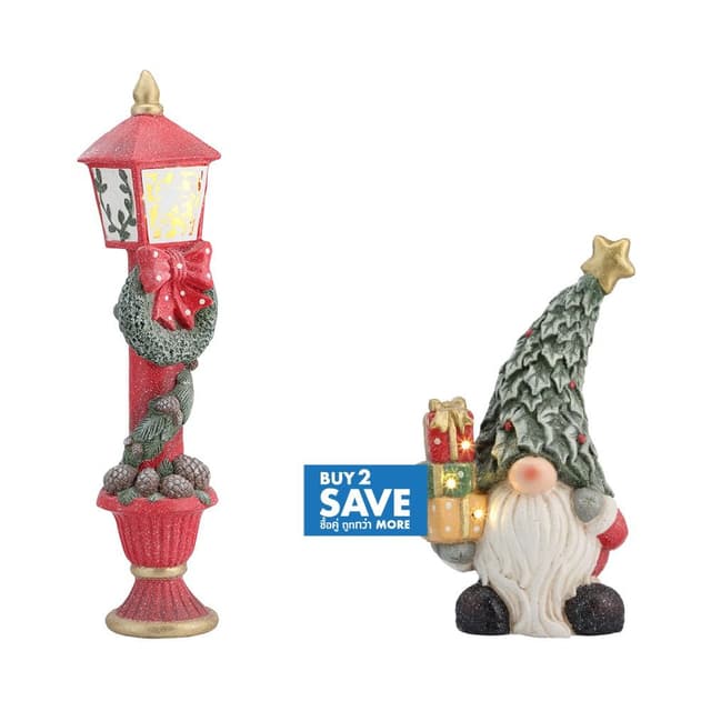 ซื้อรูปปั้นเสาไฟพร้อมไฟแอลอีดี รุ่นคริสต์มาส ทาวน์ 2 ชิ้น ราคาพิเศษ!
