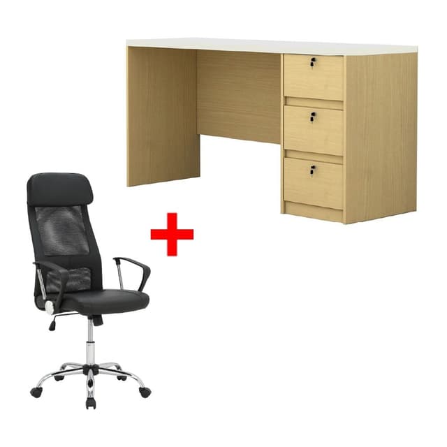 ซื้อโต๊ะทำงาน รุ่นนอร่า ขนาด 160 ซม. พร้อมเก้าอี้สำนักงาน รุ่นบริค ราคาพิเศษ!