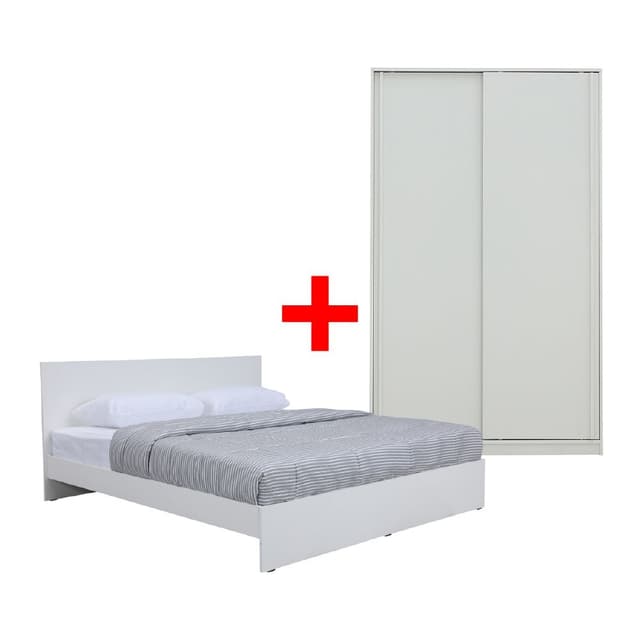 ซื้อเตียงนอน รุ่นวิวิด พลัส ขนาด 5 ฟุต พร้อมตู้เสื้อผ้าบานสไลด์ รุ่นวาโน่-SL ขนาด 120 ซม. ราคาพิเศษ!