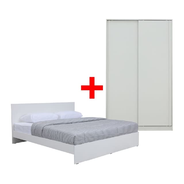 ซื้อเตียงนอน รุ่นวิวิด พลัส ขนาด 6 ฟุต พร้อมตู้เสื้อผ้าบานสไลด์ รุ่นวาโน่-SL ขนาด 120 ซม. ราคาพิเศษ!