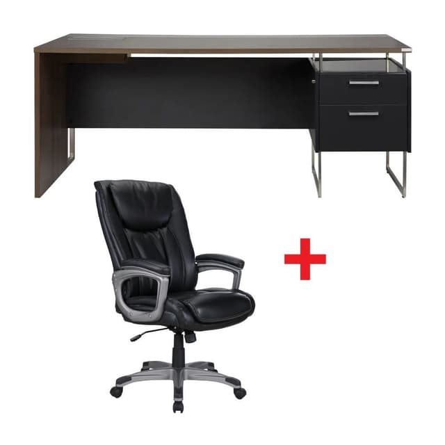 ซื้อโต๊ะผู้บริหาร รุ่นโนเบิล ขนาด 180 ซม. พร้อมเก้าอี้สำนักงานพนักพิงสูง หนังบอนด์ รุ่นโคเปอร์ ราคาพิเศษ!