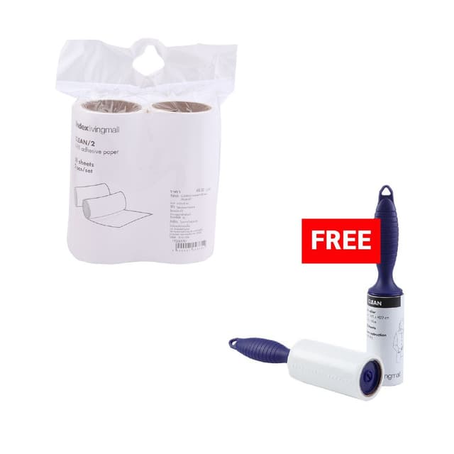 ซื้อกระดาษกาว 50 แผ่น รุ่นคลีน (2 ชิ้น/ชุด) แถมฟรี! ลูกกลิ้งขจัดฝุ่น 50 แผ่น รุ่นคลีน