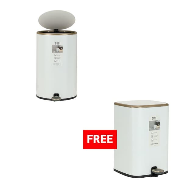 ซื้อถังขยะเหยียบทรงกลม รุ่นเพิร์ล แถมฟรี! ถังขยะเหยียบทรงเหลี่ยม รุ่นเพิร์ล