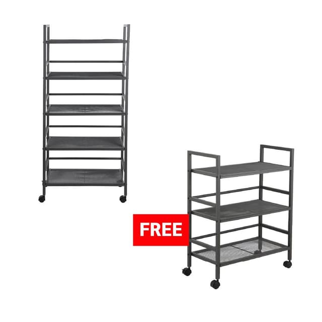 ซื้อชั้นวางของ 5 ชั้น พร้อมล้อ รุ่นแม็กซ์ แถมฟรี! ชั้นวางของ 3 ชั้น พร้อมล้อ รุ่นแม็กซ์