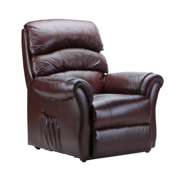 โซฟาหนังแท้ผิวสัมผัสปรับระดับไฟฟ้า 1 ที่นั่ง รุ่นไคล์ - สีน้ำตาล