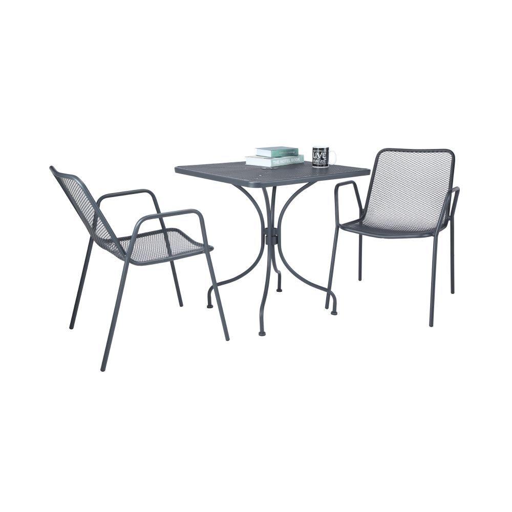 ชุดโต๊ะสนาม รุ่นคาพิสโก้ (โต๊ะ 1+เก้าอี้ 2) - สีเทา