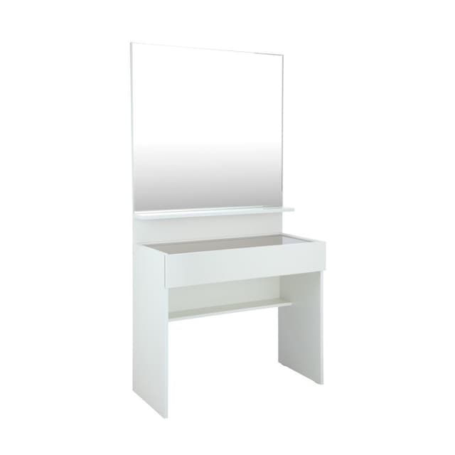 โต๊ะเครื่องแป้งท็อปกระจก รุ่นบลัง - สีขาว