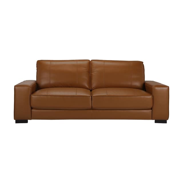 โซฟาหนังแท้ผิวสัมผัส 3 ที่นั่ง รุ่นดามัสโก้ - สีน้ำตาล