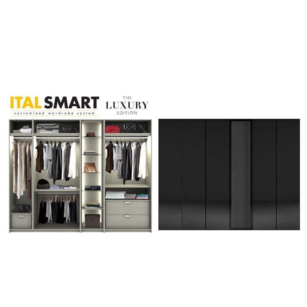 ตู้เสื้อผ้า อิตัล-สมาร์ท รุ่น 3.0 LUX05 - กระจกเงาชา / กระจกใสชา