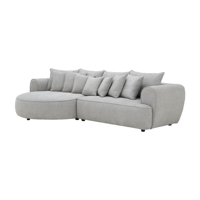 โซฟาผ้า L-shape ด้านขวา รุ่นบาสโซ่ - สีเมทัล เกรย์