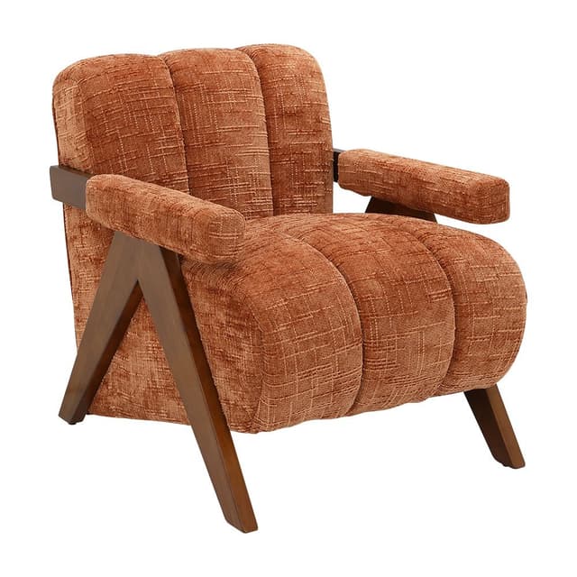 อาร์มแชร์ผ้า รุ่นดาเซีย - สีส้ม/วอลนัท