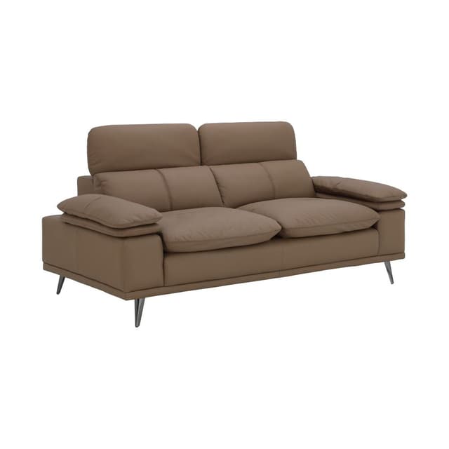 โซฟาหนังแท้ผิวสัมผัส 2 ที่นั่ง รุ่นวาร์วาร่า - สีมอคค่ามูส