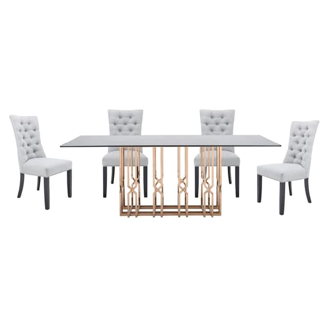 ชุดโต๊ะอาหารกระจก รุ่นฟีนิกซ์+มาร์ซี่ ขนาด 200 ซม. (4 ที่นั่ง) ราคาพิเศษ!