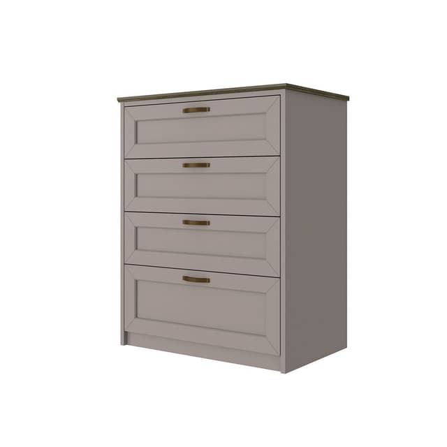 ตู้ 4 ลิ้นชัก รุ่นโรม - สีโอวัลติน/เฮเซล วอลนัท