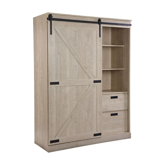 ตู้บานสไลด์ รุ่นเบอร์ลิน ขนาด 160 ซม. - สีเอมสตี้ค โอ๊ค