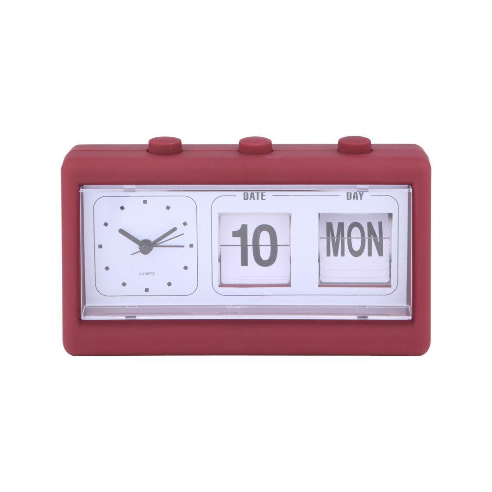 นาฬิกาตั้งโต๊ะ รุ่นคาเลนดี้ พลัส ขนาด 7.5 นิ้ว - สีแดง